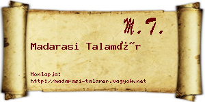 Madarasi Talamér névjegykártya